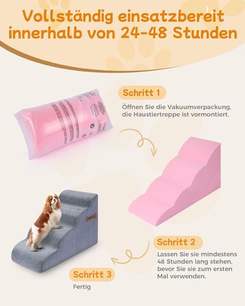 Сходинки для собак 5-ступеневі, 60 см - зручні сходи для тварин на диван та ліжко, антиковзкі, для маленьких собак та котів