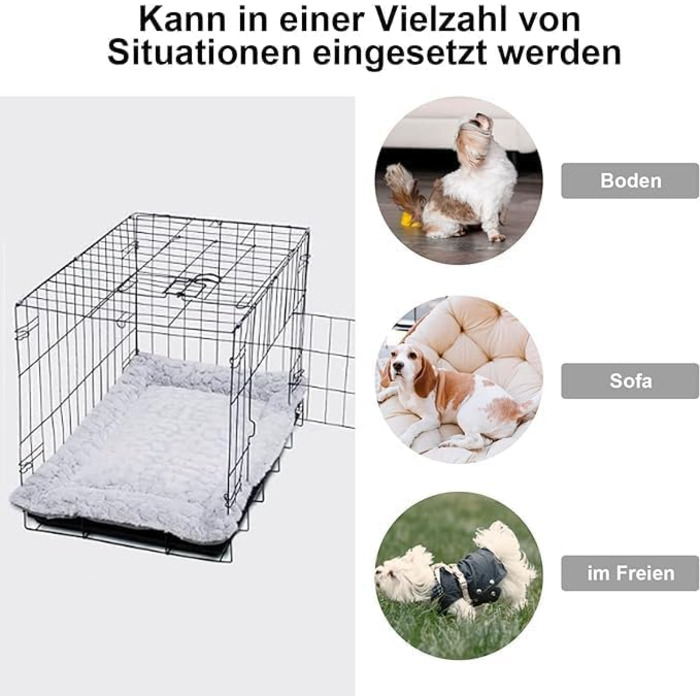 Крісло-ліжко для собак середніх порід, 75x50 см, м'який ворс, антиковзаюча підкладка, блакитний колір, дизайн 