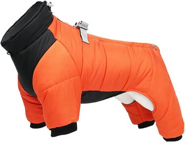 Теплий зимовий одяг для собак - куртка для маленьких, середніх собак, чихуахуа, французького бульдога, мопса (клямки, помаранчевий, XL)