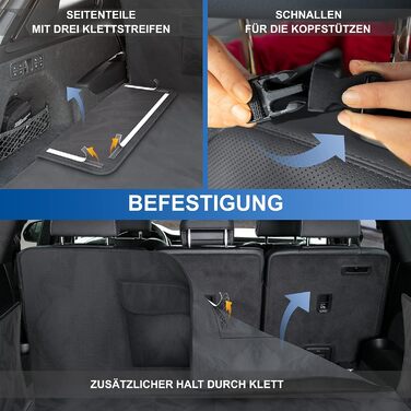 Водонепроникний килимок для собак у машину WhizProducts® – захист для заднього сидіння, фіксація, для подорожей та транспортування. Міцний килимок для заднього сидіння автомобіля (багажник)