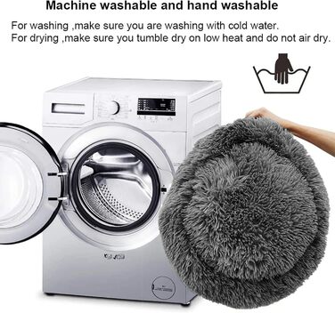 Кругле ліжко для собак та котів Nisrada, 70 см, зручне, м'яке, з неслизьким дном, сірий колір