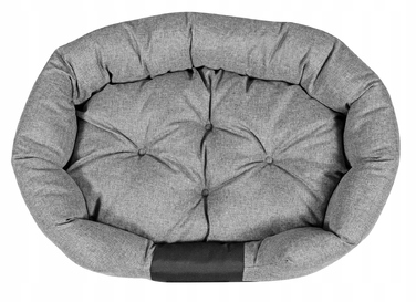 Лежанка-кошик для собак AIO Factory, водонепроникна, сіра + ім'я, 100x75 см