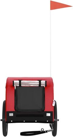 Причіп для велосипеда для собак, червоно-чорний, Oxford-Gewebe та залізо, LH99939