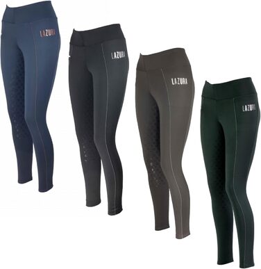Лазура - зимові рейдінг легінси для жінок та дітей Ліза | термо-легінси для їзди верхи | з силіконовим повним обтиском & кишенею для телефону | дихаючі зимові рейдінг штани | екіпірування для верхової їзди в багатьох кольорах та розмірах 42 Чорний