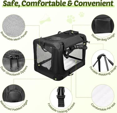 Складана переноска для собак та котів з подушкою, 60x42x42 см