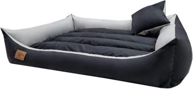 Килимок для собак XXL, лежанка для собак, диванчик для собак з двостороннім килимком (розмір та колір на вибір), 120x90 см, чорно-сірий