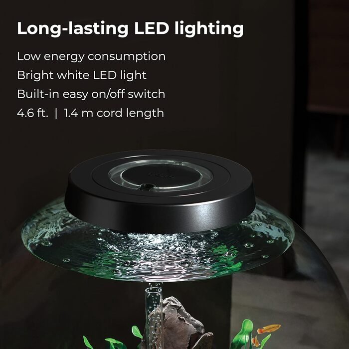 Акваріум biOrb CLASSIC 60 LED чорний, комплект з фільтром, LED-підсвіткою та керамічним ґрунтом, акрилове скло, 60 л