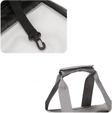 Транспортна переноска для котів та собак: складана переноска з двома отворами, сіра