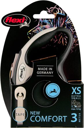 Рулетка для собак Flexi New Comfort XS, 3 м, синя, комфортна стрічка