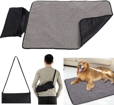 Водонепроникний килимок для тварин, килимок для кемпінгу, теплий килимок для собак та котів 100x70 см, килимок для відпочинку, килимок для подорожей, з сумкою