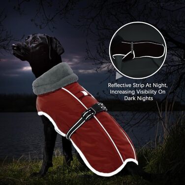 Водонепроникний теплий зимовий одяг для собак середніх порід, червоний, XL - куртка для собак