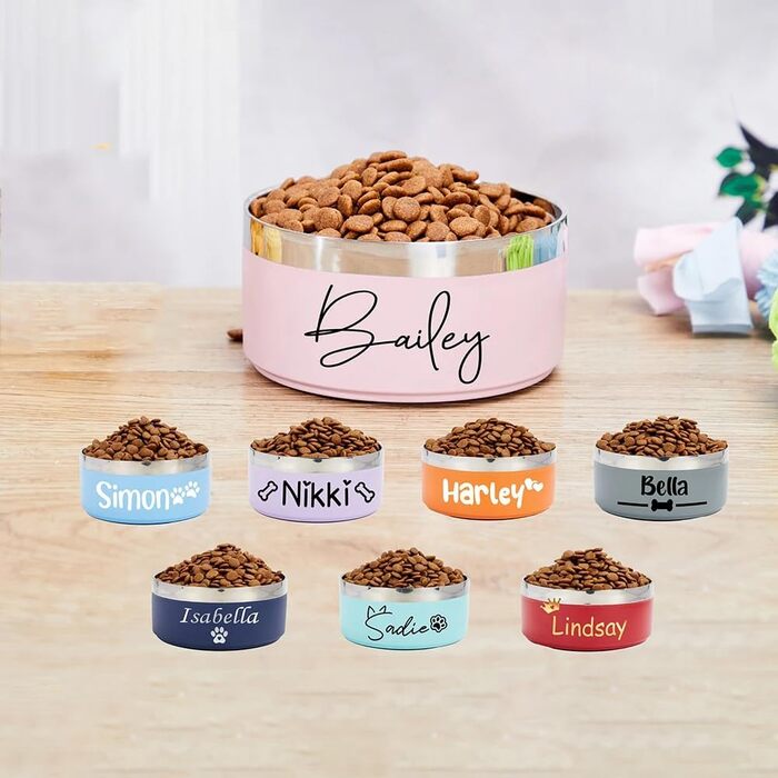 Персоналізовані миски для собак з іменем, індивідуальні годівниці для собак, миски для води з іменем (18 см), 18 см