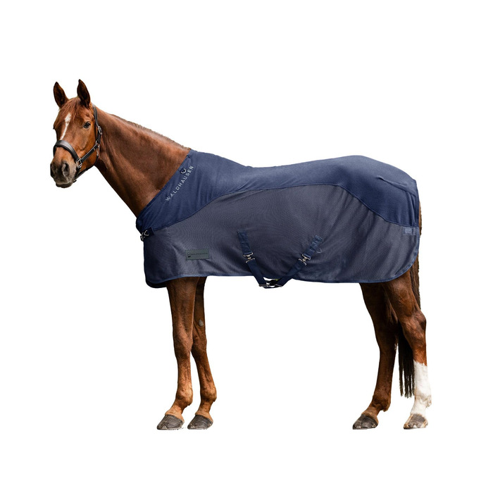 Флісова попона-рубашка для коней Waldhausen Comfort, нічний синій, 135 см