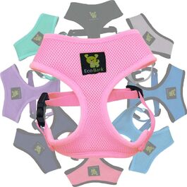 Новинка! Еко-повідок-жилетка для собак Nature Friendly Mesh – ультра м’який, безпечний, регульований шлейф для вигулу та бігу, Hug Extra, рожевий/чорний/синій, Nautical