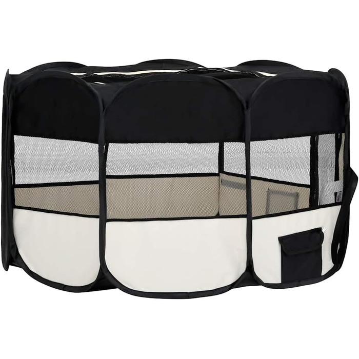 Складаний вольєр для цуценят vidaXL 145x145x61 см, чорний, переносний загін для собак