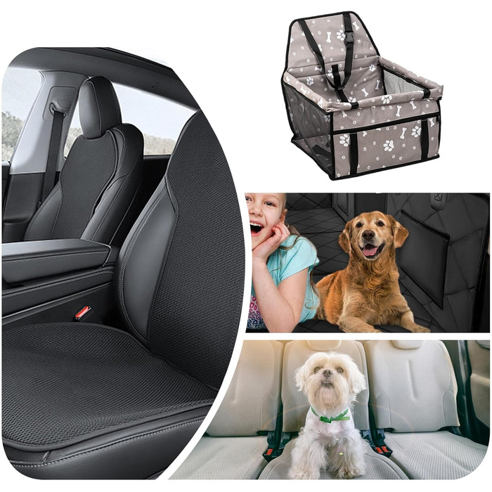 Підвищення для собак у машину Hdetransportbox - переносна підставка для собак з сумкою для зберігання - автокрісло для цуценят, складане, аксесуари для подорожей з домашніми тваринами для тривалих поїздок (сірий, B)