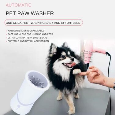 Електричний очищувач лап для собак та котів, портативний, з м'якою силіконовою щіткою