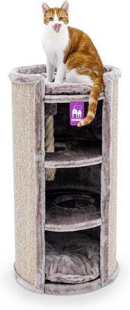 Когтеточка-колона Petrebels Superdome XL 100 см, Ø 50 см, преміум-якість, для великих котів, стійка, колір капучино