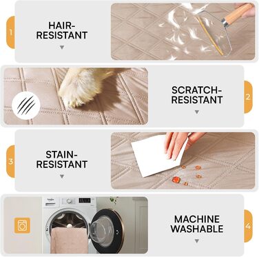 Водонепроникний килимок для собак Luciphia 132x208 см (Хакі Беж) з протиковзким покриттям для захисту дивану, ліжка, авто. Міцний, машинне прання.