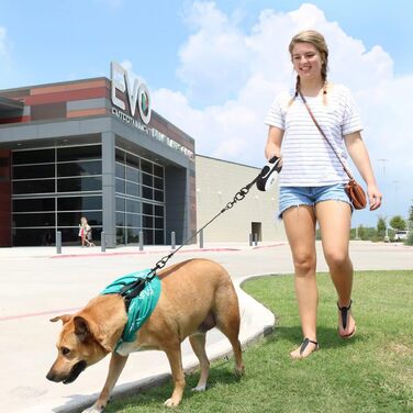 Висувна собача повідка, 5 м: повідка з двома карабінами, повідка для 2 собак, подовжена повідка для собак середніх та великих порід до 50 кг, білий та чорний колір
