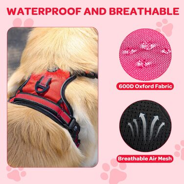 Шлейка для собак середнього розміру FURRYFECTION, антивитягуюча, зручна, з регулюванням, з ліскою, Oxford Edition