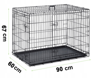 Металева клітка-переноска для собак GLOBANI, 90x60x67 см