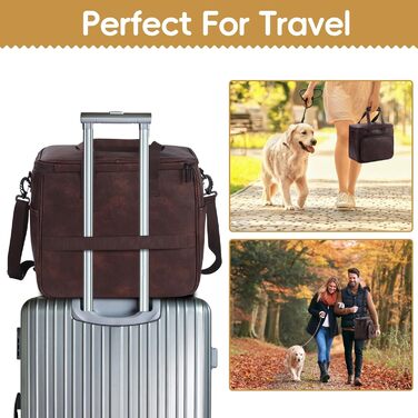 Лававін Чорна дорожня сумка для собак та котів, дорожній набір, сумки для тварин, що відповідають вимогам авіакомпаній, з контейнерами для їжі та складною мискою