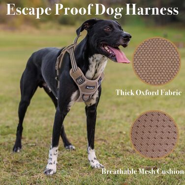 Шлейка для собак Funfox великих порід, тактична, анти-тяга, дихаюча, камуфляж (S, коричнева)