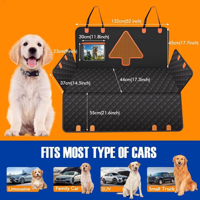 Чохол на автокрісло для тварин, водовідштовхувальний, багаторазовий, з фіксаційним ременем, чорний, розмір L