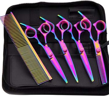 Набір професійних ножиць для грумінгу собак та котів (4 шт.) з нержавіючої сталі