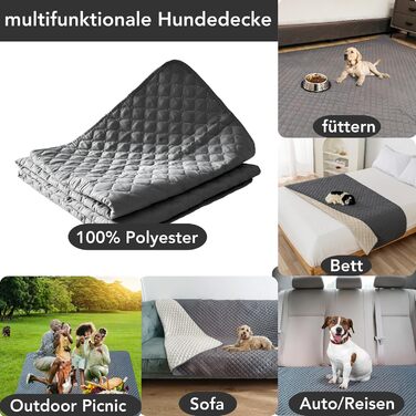 Водонепроникний плед для собак з роликом для ворсу, антиковзаюча ковдра для тварин на диван, машинне прання, 210 x 130 см, темно-сірий
