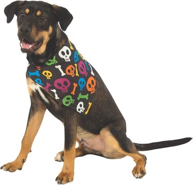 Рубіс Костюмний бандана для собак з неоновими черепами та кістками, M-L