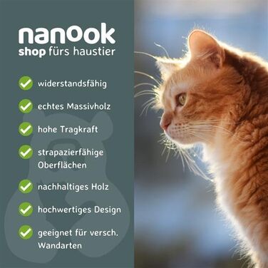 Nanook Котячий драбинний кріслаб для лазіння, 3 рівні, настінний когтеточка, 60x20 см, для котів