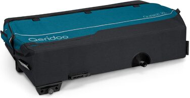 Qeridoo Qubee XL Petrol: Складаний вантажний причіп з об'ємом 220л та швидкою з'єднювальною рамою | Причіп для велосипеда & візок-валіза з повітряними шинами | Аксесуари для велосипеда | Велосипедний причіп