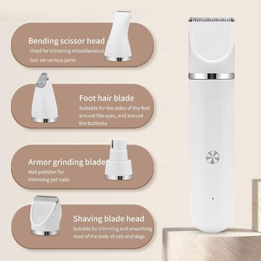 Набір для догляду за собаками 4-в-1: електрична машинка для стрижки, ножиці, інструменти для грумінгу котів та цуценят вдома