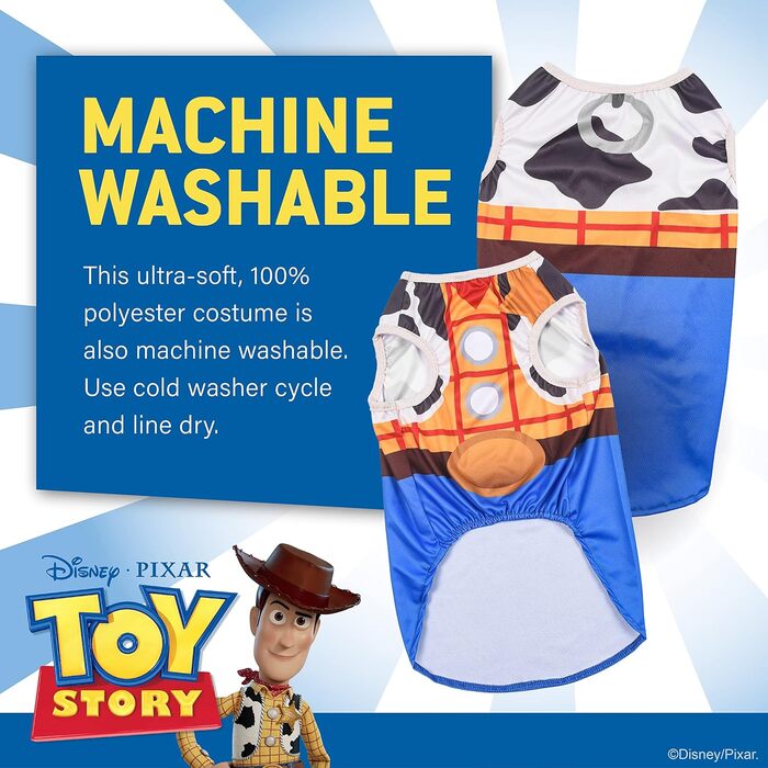 Костюм для собак Toy Story Woody від Disney, розмір S: офіційний ліцензований костюм ковбоя для собак на Хелловін, багатобарвний, дерев'яний