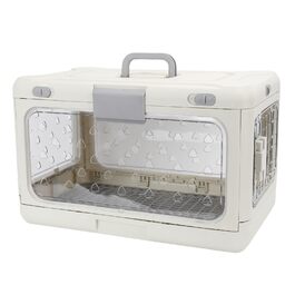 Транспортна переноска для котів Asixxsix, розкладна, прозора, з вентиляцією. Просторий пластиковий бокс для дому та подорожей