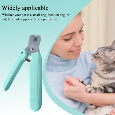 Електричний триммер для обрізки кігтів домашніх тварин 2-в-1 з LED-підсвічуванням, захисним насадком та ергономічним дизайном для собак та котів (світло-зелений)