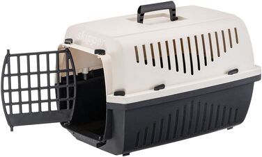 Переноска для котів та собак Ferplast SKIPPER 3, 62x41x38 см, пластик, з відкидним ручками (Бежевий)