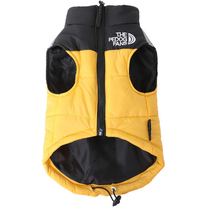 Теплий собачий одяг з бавовни: куртка для собак на зиму, жовта, розмір L