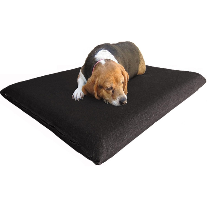 Лежанка для собак з Memory Foam, водонепроникний вкладиш, знімна наволочка - 2 розміри, 12 кольорів, чорний Canvas (середній, 34'X27'X3')