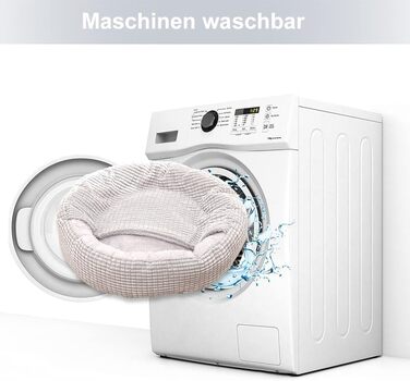 Кругла лежанка для собак та котів з капюшоном, 50х50х22 см, сіра