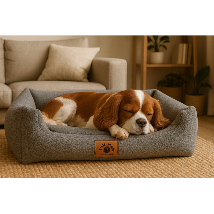 Плюшевий диван для собак Odol, сірий, 70 x 60 см