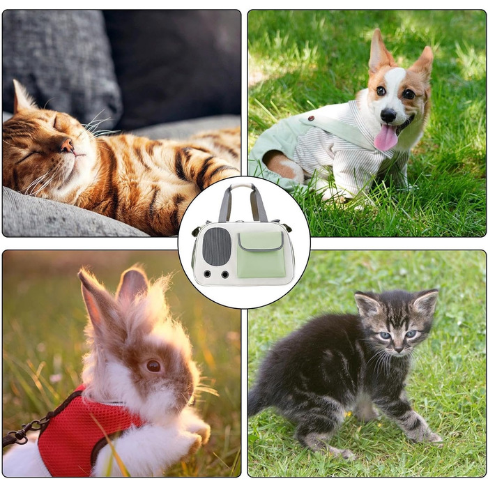 Зручна переноска для тварин: переноска для кота/собаки, складана, зелена