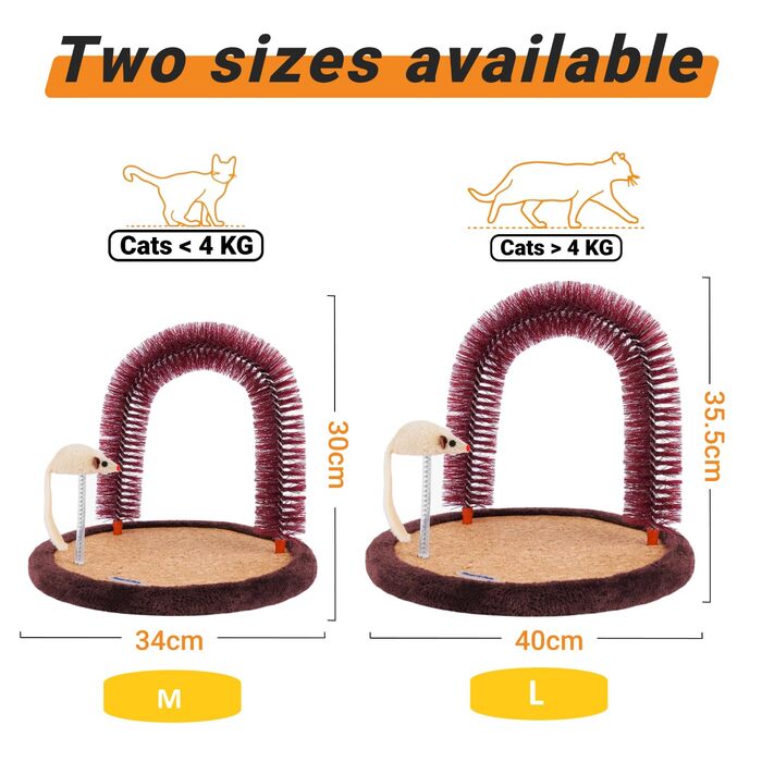 Котячий краш-пост Happi N Pets з масажером, щіткою та іграшкою-мишкою. Ідеально для догляду та розваг котів.