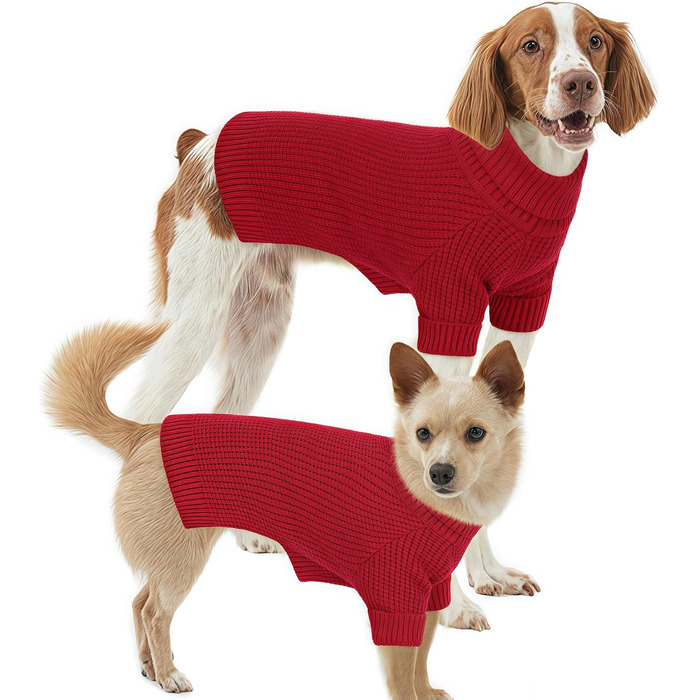 Зелений теплий зимовий пуловер для собак Konvinit, для маленьких та середніх порід (Чихуахуа, Такса, Французький бульдог), з коміром-горловиною, в'язаний, XS (30см обхват грудей)