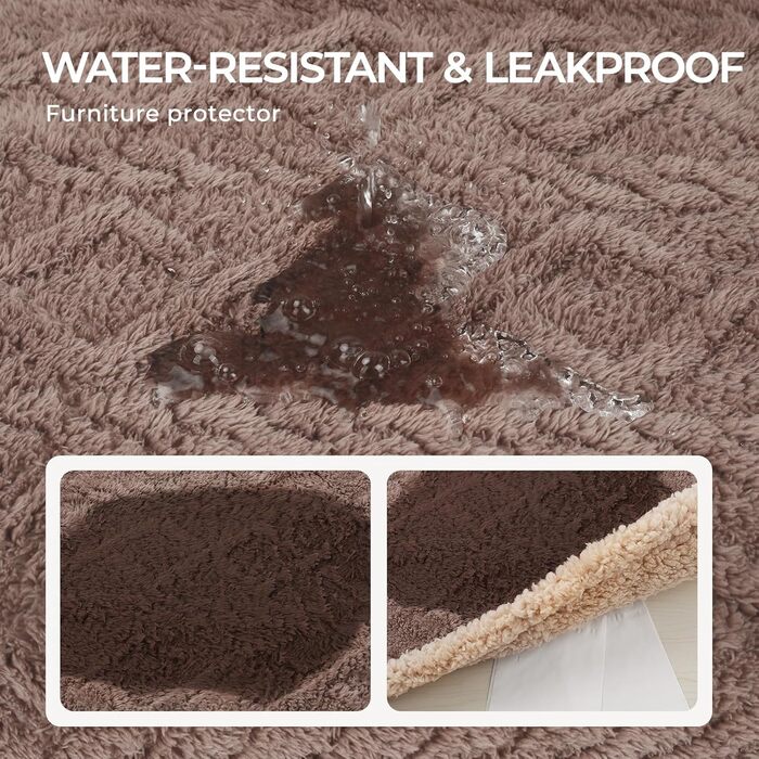 Водонепроникний коврик для собак Luciphia, миючий, для собак, котів, цуценят, теплий, м'який, з флісу Sherpa, для ліжка, дивана, канапи (102*145см, XL 145*216см)