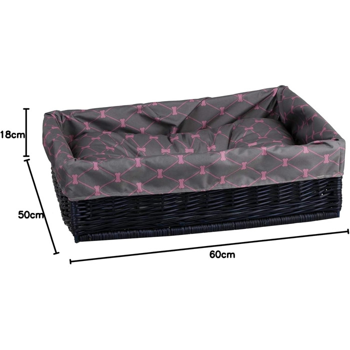 Корзина для собак та котів з плетеної лози - зручне ліжко для тварин