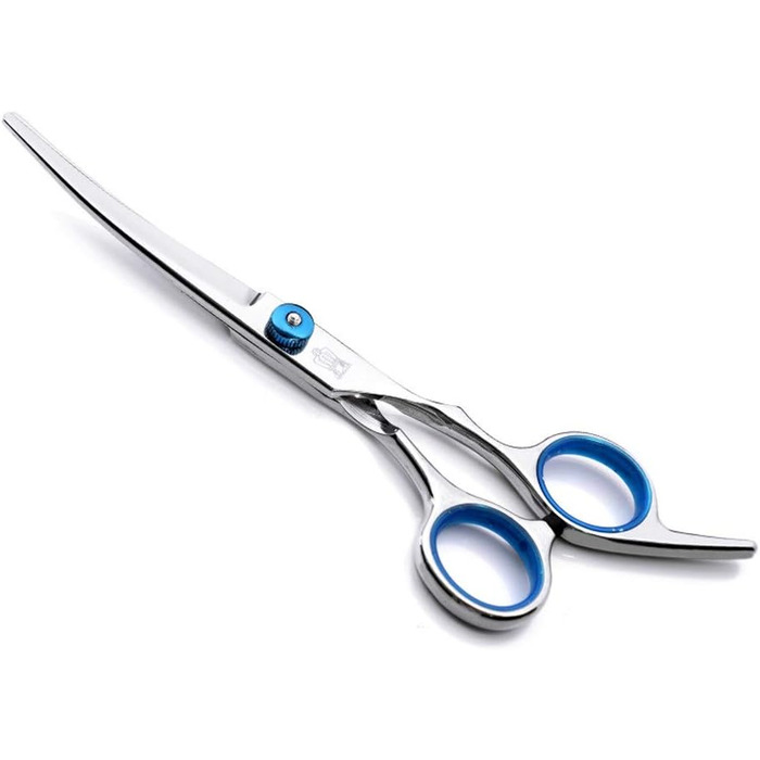 Набір професійних ножиць для грумінгу собак та котів Fellscheren 6 Zoll (15 см) – прямі та зігнуті леза, нержавіюча сталь, блакитний колір