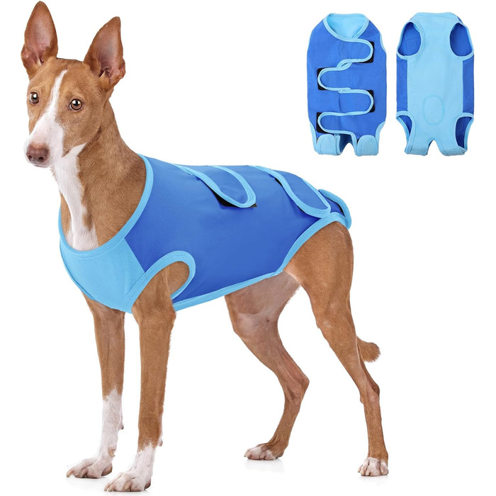 Комбінезон для собак після операції ASENKU: захист ран, анти-витік, альтернатива конусу (M, блакитний)